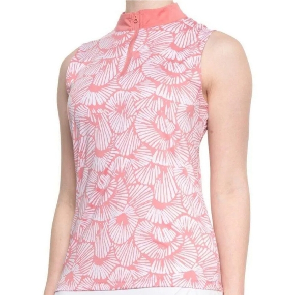 Tommy Bahama Coral and White Patterned Tank Top - Picture 1 of 9